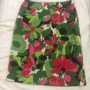 Talbots petites stretch silk blend tropical pencil skirt 2